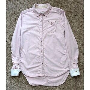 Burton Button Up Shirt Men's Medium Peach Long Sleeve